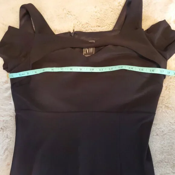 NW Nightway Side Slit Long Black Formal Prom Dress Size 10 - Picture 7 of 8